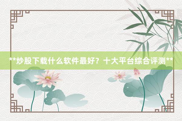 **炒股下载什么软件最好？十大平台综合评测**