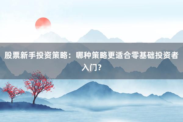 股票新手投资策略：哪种策略更适合零基础投资者入门？