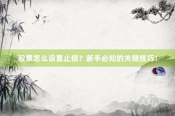 股票怎么设置止损？新手必知的关键技巧！
