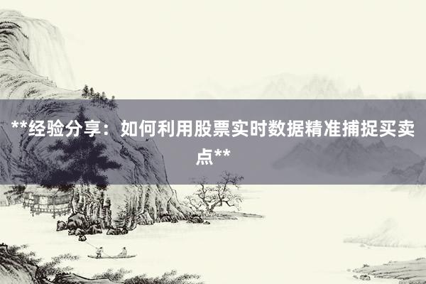 **经验分享：如何利用股票实时数据精准捕捉买卖点**