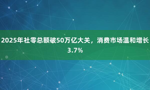 2025年社零总额破50万亿大关，消费市场温和增长3.7%